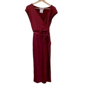 BHLDN Louisa Satin Charmeuse Midi Dress in Cinnamon Rose SIZE 4